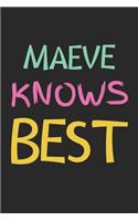 Maeve Knows Best: Lined Journal, 120 Pages, 6 x 9, Maeve Personalized Name Notebook Gift Idea, Black Matte Finish (Maeve Knows Best Journal)