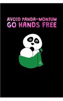 Avoid Panda-Monium Go Hands Free: Graph Paper Journal / Notebook / Diary Gift - 6"x9" - 120 pages - Graph Paper - 5mm x 5mm - Matte Cover