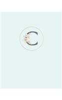 C: 110 Dot-Grid Pages - Monogram Journal and Notebook with a Light Blue Background and Simple Vintage Elegant Design - Personalized Initial Letter Jour