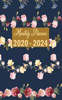 Beautiful Awesome Planners 2020 - 2024 Planner Monthly: Calendar Schedule, Navy Floral Cover, January 2020 (2020-2024 Beautiful Awesome Planners)