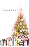 Notebook: Elegant Christmas Tree - 5.06x7.81 (12.85x19.84cm) Journal/Diary/Lists.