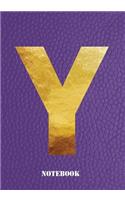 Y Notebook: Letter 'y' Notebook, Composition, Exercise or Log or Study Book - Purple Cover