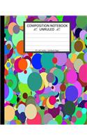 Unruled Composition Notebook 8" x 10". 120 Pages. Colorful Circle Pattern Images