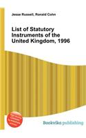 List of Statutory Instruments of the United Kingdom, 1996: (English)