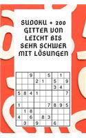 sudoku + 200 Gitter von leicht bis sehr schwer mit Lösungen