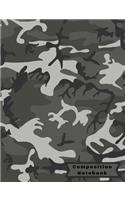 Composition Notebook: Grey Camouflage College Ruled Writing Notebook