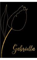 Gabriella: Personalized Writing Journal for Women - Elegant Black and Gold