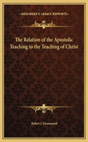 The Relation of the Apostolic Teaching to the Teaching of Christ