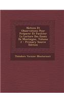 Notices Et Observations Pour Preparer Et Faciliter La Lecture Des Essais de Montaigne, Volume 2