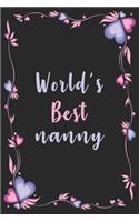 World's Best nanny: Blank Lined Notebook, Journal, Funny Birthday present. Nanny journal, best gift for nanny