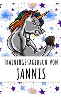 Trainingstagebuch von Jannis: Personalisierter Tagesplaner für dein Fitness- und Krafttraining im Fitnessstudio oder Zuhause