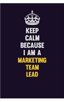 Keep Calm Because I Am A Marketing Team Lead: Motivational and inspirational career blank lined gift notebook with matte finish