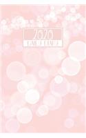 2020 Daily Diary: A5 Day on a Page to View Full DO1P Planner Lined Writing Journal - Pink Bokeh Lights Design