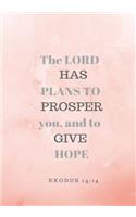 Exodus 14: 14: Prayer Journal, Notebook With Prompts, 7x10, Pink(Elite Prayer Journal)