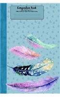 Composition Book: College Ruled Paper 6 X 9, Falling Feathers for Office Home Student Teacher