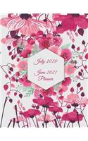 July 2020-June 2021 Planner: Cute Floral, Calendar Book July 2020-June 2021 Weekly/Monthly/Yearly Calendar Journal, Large 8.5" x 11" 365 Daily journal Planner, 12 Months July-Ju