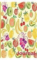 Journal: Fruit Journal 6 x 9, 120 Page Blank Lined Paperback Journal/Notebook