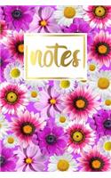 Notes: Flower Matte Cover Design Composition Notebook College Ruled Journal Daily and Planner for School Subjects, Writing Notes, Diaries