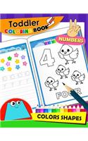 Toddler Coloring Book Numbers and Shapes