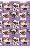 Journal Notebook Funny Pugs Pattern 8