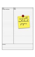 cornell notebook paper: College Ruled Composition Notebook, 110 Cornell note paper pages, 8.5" x 11", Durable Matte Cover