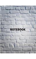 Notebook: Block & Brick Wall Background Cover: Notebook Lined: Notebook Journal, School Notes, Diary, 120 Lined pages, 8.5" x 11"