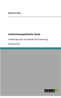 Institutionsspezifische Texte