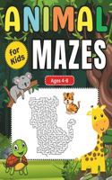 Animal Gifts for Kids: Animal Mazes Book for Kids Ages 4-8: A Fun and Challenging Animal Activity Book for Boys and Girls with Solutions