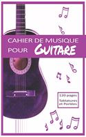 Cahier de musique pour Guitare: Tablatures et Portées, Guitare Acoustique rose