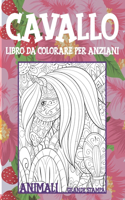 Libro da colorare per anziani - Grande stampa - Animali - Cavallo