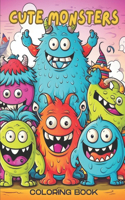Cute Monsters Coloring Book: Awesome Cute Monsters Coloring Book for kids Aged 5-9
