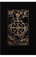 Wheel of Fortune: Bullet Journal - 6 x 9 A5 Notebook - Black and Gold Design - Dot Grid Notebook