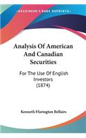 Analysis Of American And Canadian Securities