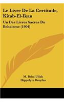 Livre De La Certitude, Kitab-El-Ikan