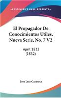 El Propagador de Conocimientos Utiles, Nueva Serie, No. 7 V2