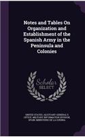 Notes and Tables On Organization and Establishment of the Spanish Army in the Peninsula and Colonies