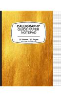 Calligraphy Guide Paper Notebook - Golden Cover