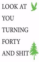 Look at You Turning Forty and Shit Notebook Birthday Gift: Lined Notebook/ Journal Gifts,120 pages, 6×9, Soft Cover, Matte Finish