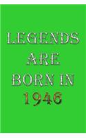 Legends Are Born In 1946 Notebook