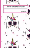 Primary Composition Notebook Grades K-2 Kawaii Kitty Cat