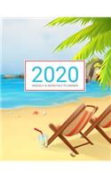 2020 Planner Weekly & Monthly 8.5x11 Inch: Beach Theme Cartoon One Year Weekly and Monthly Planner + Calendar Views