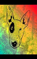 Bull Terrier Color Burst Notebook: Dog Lovers Blank Lined Journal Note Pad 8x10