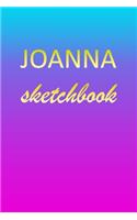 Joanna: Sketchbook - Blank Imaginative Sketch Book Paper - Pink Blue Gold Custom Letter J Personalized Cover - Teach & Practice Drawing for Experienced & As