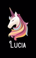 Lucia: Personalized Custom Name Unicorn Themed Monthly 2020 Planner (Calendar, To Do List, Monthly Budget, Grocery List, Yearly Financial Goals) Gift for G