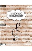 Blank Music Sheets Notebook: Gift for Music Students Journal: This Is a Faux Ring Blank Sheets 12 Rows of Five Line Musical Staff Diary That Makes a Perfect Composer Gift for Me