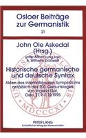 Historische Germanische Und Deutsche Syntax