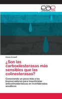 ¿Son las carboxilesterasas más sensibles que las colinesterasas?