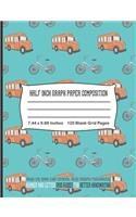 Half Inch Graph Paper Composition - Bike or Ride the School Bus Graph Notebook