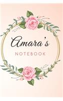 Amara's Customized Floral Notebook / Journal 6x9 Ruled Lined 120 Pages School Degree Student Graduation university