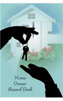 Home Owners Record Book: Realtor gifts for new homeowners, a Blue Background with Hands Handing Over Keys on the Cover